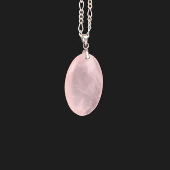 Pendentif ovale Quartz Rose