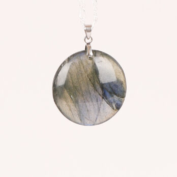 Pendentif cercle Labradorite bleue