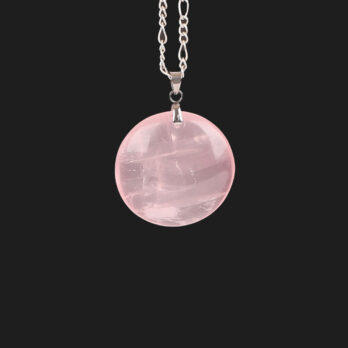 Pendentif cercle Quartz Rose