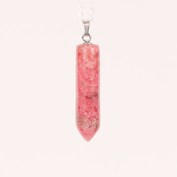 Pendentif pointe Rhodonite black line