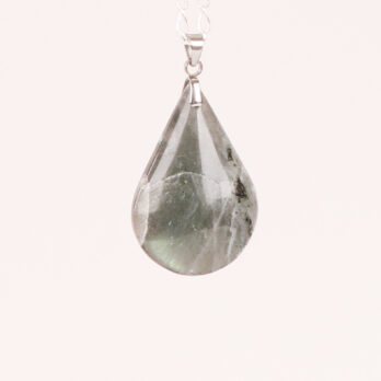 Pendentif goutte Labradorite verte