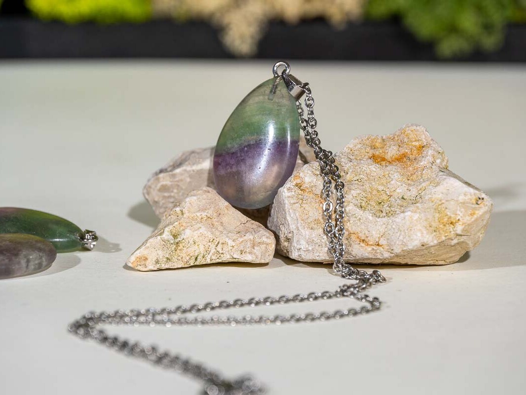Pendentif larme Fluorite
