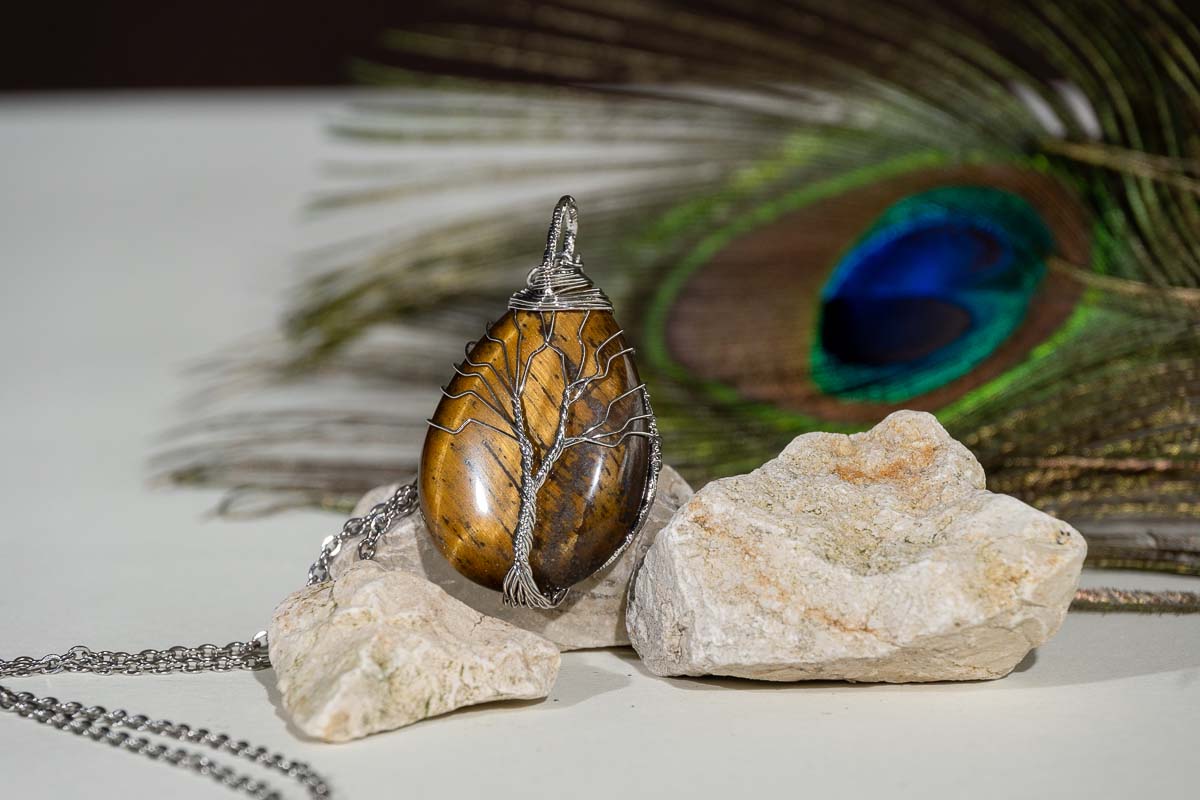 Pendentif Arbre de vie Oeil de Tigre 1 Pendentif Arbre de vie Oeil de Tigre