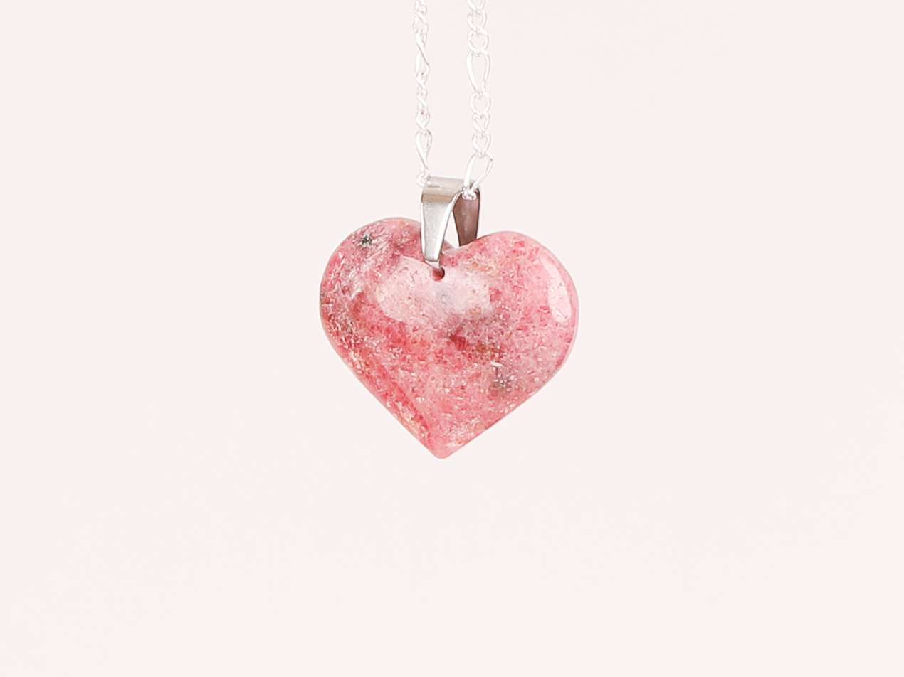 Pendentif coeur Rhodonite 21 Pendentif coeur Rhodonite