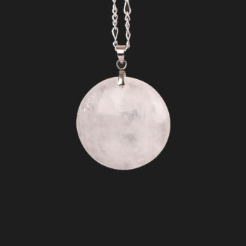 Pendentif cercle Cristal de Roche blanc