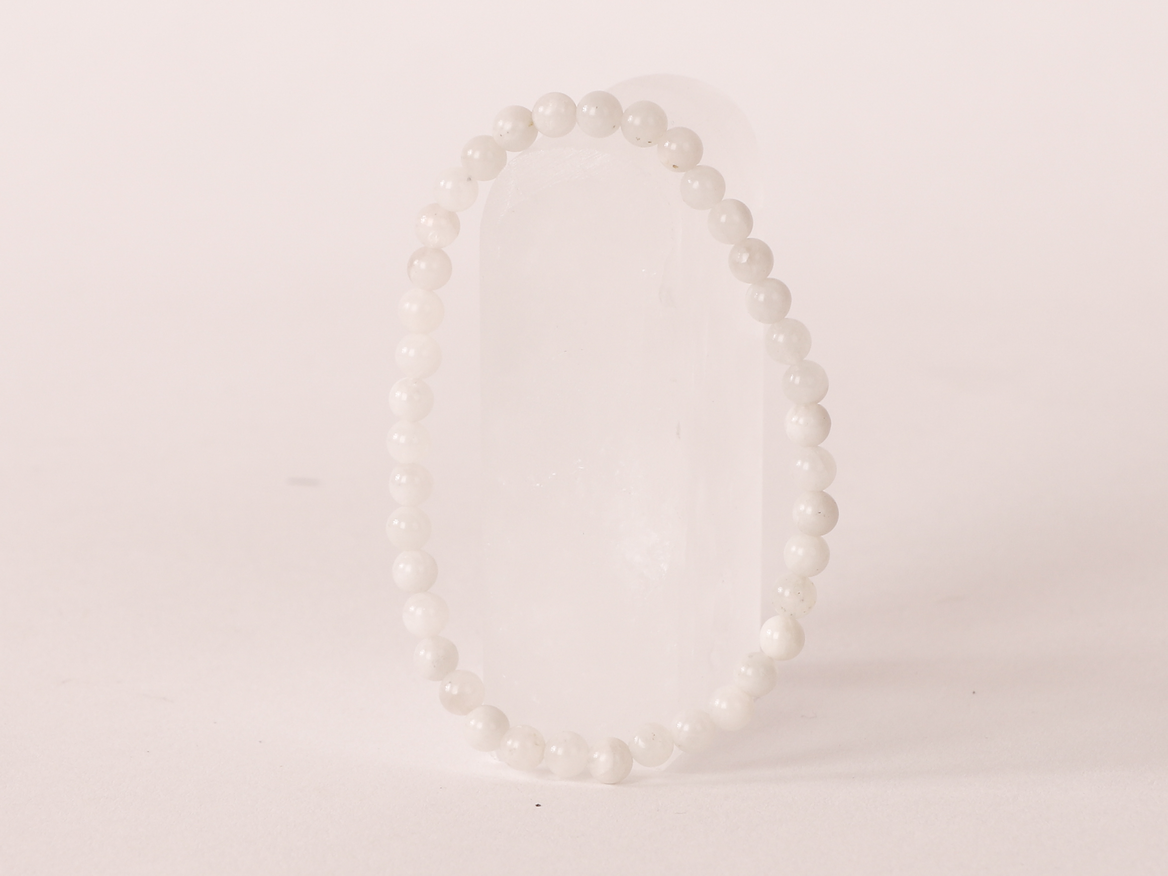 Bracelet Pierre de Lune Blanche 'AA' perles 4mm