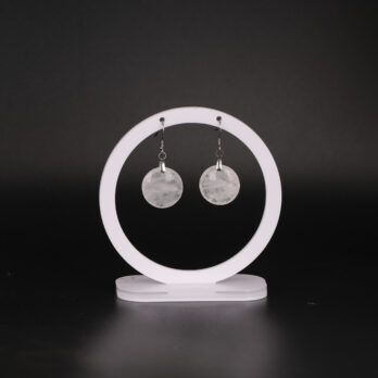 Boucles d'oreilles cercle en Cristal de Roche blanc attache crochet