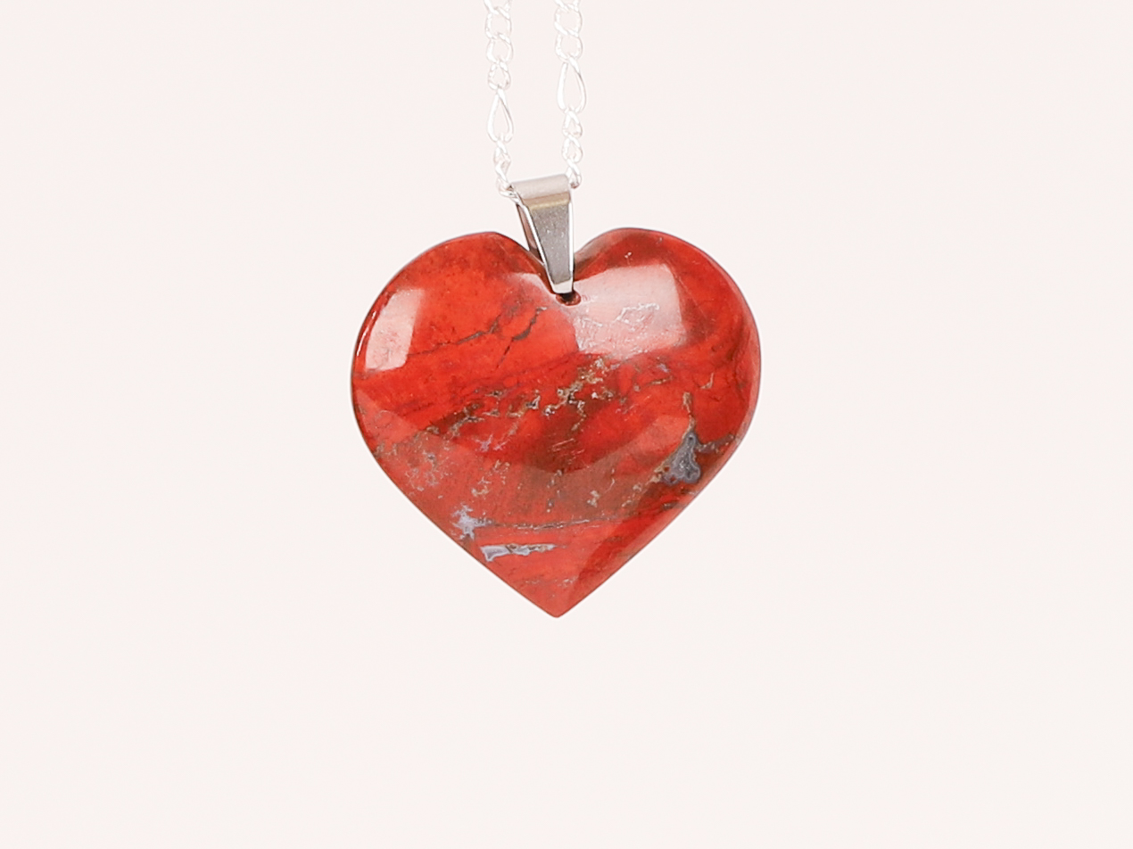 Pendentif coeur Jaspe Rouge 13 Pendentif coeur Jaspe Rouge