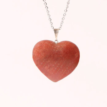 Pendentif coeur Agate rouge