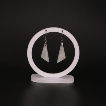 Boucles d'oreilles triangle en Cristal de Roche blanc attache crochet