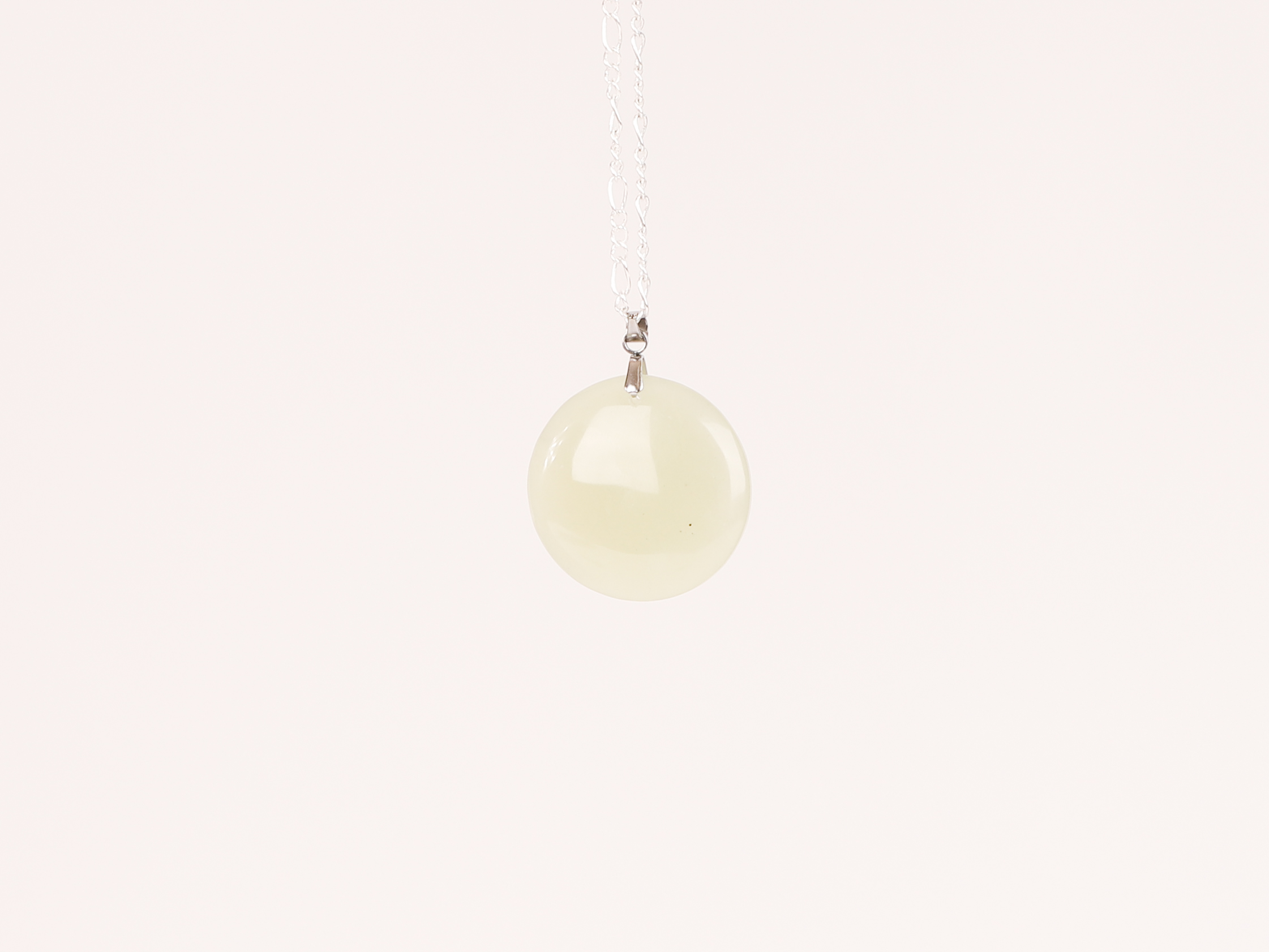 Pendentif cercle Pierre de Lune verte