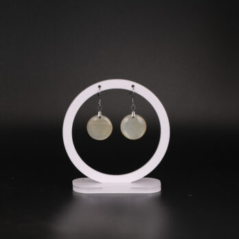 Boucles d'oreilles cercle Pierre de Lune attache crochet