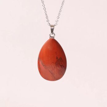 Pendentif larme Jaspe Rouge