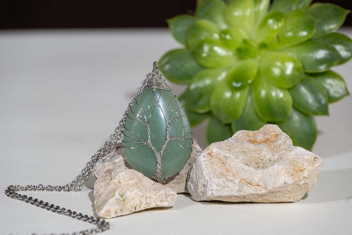 Pendentif Arbre de vie Aventurine verte 1 Pendentif Arbre de vie Aventurine verte