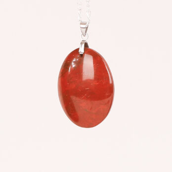 Pendentif ovale Jaspe Rouge