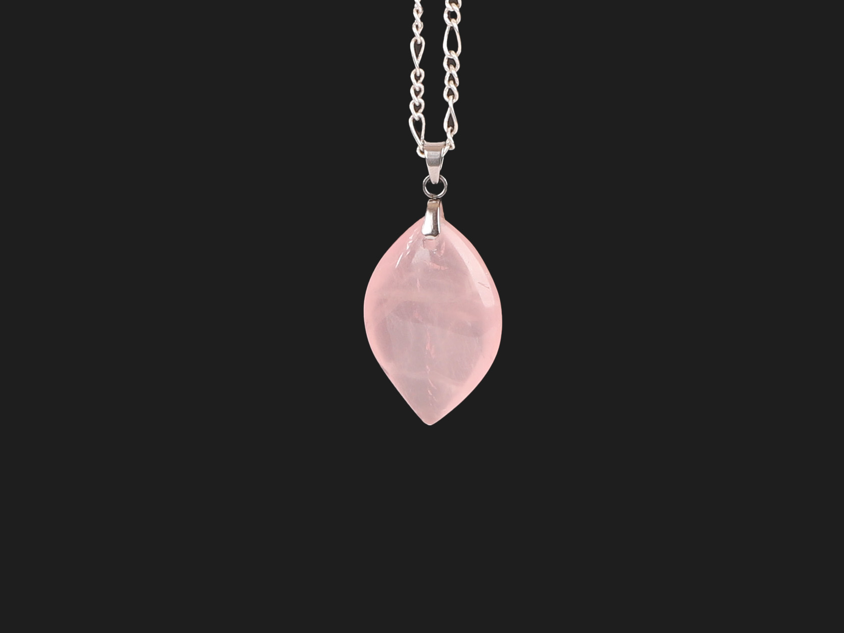 Pendentif marquise Quartz Rose
