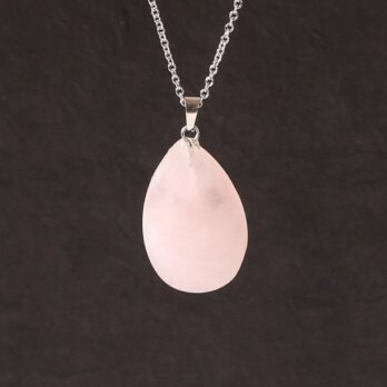 Pendentif larme Quartz Rose