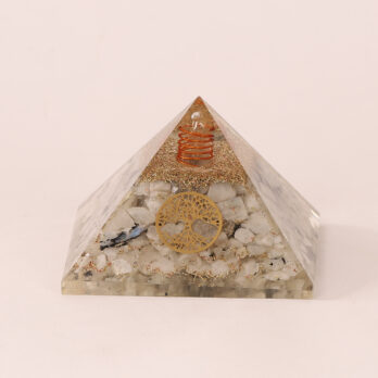 Orgonite pyramide Pierre de Lune arbre de vie