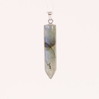 Pendentif pointe facettée Labradorite bleue