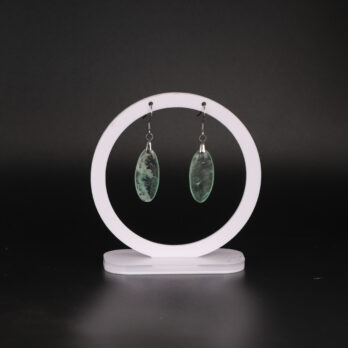 Boucles d'oreilles ovale Pierre de Lune attache crochet