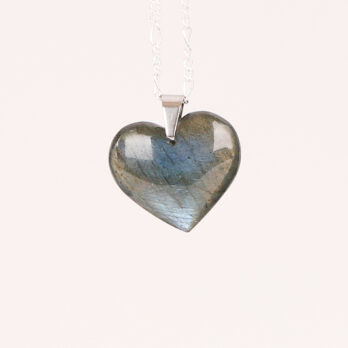 Pendentif coeur Labradorite bleue