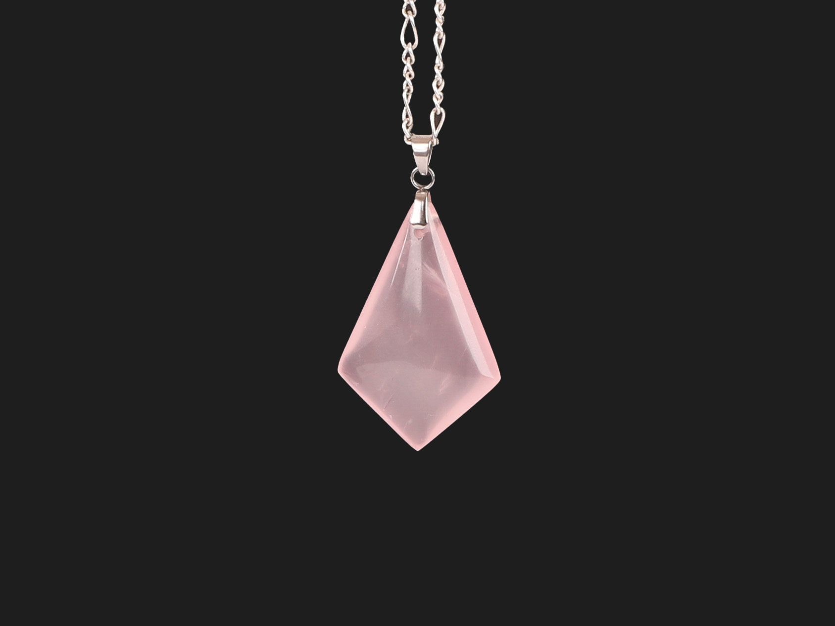 Pendentif cerf volant Quartz Rose 6 Pendentif cerf volant Quartz Rose