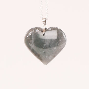 Pendentif coeur Labradorite verte