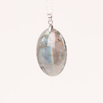 Pendentif ovale Labradorite arc-en-ciel