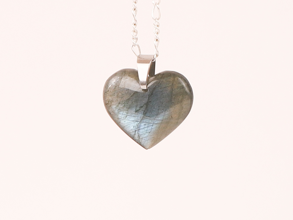 Pendentif coeur Labradorite bleue 8 Pendentif coeur Labradorite bleue