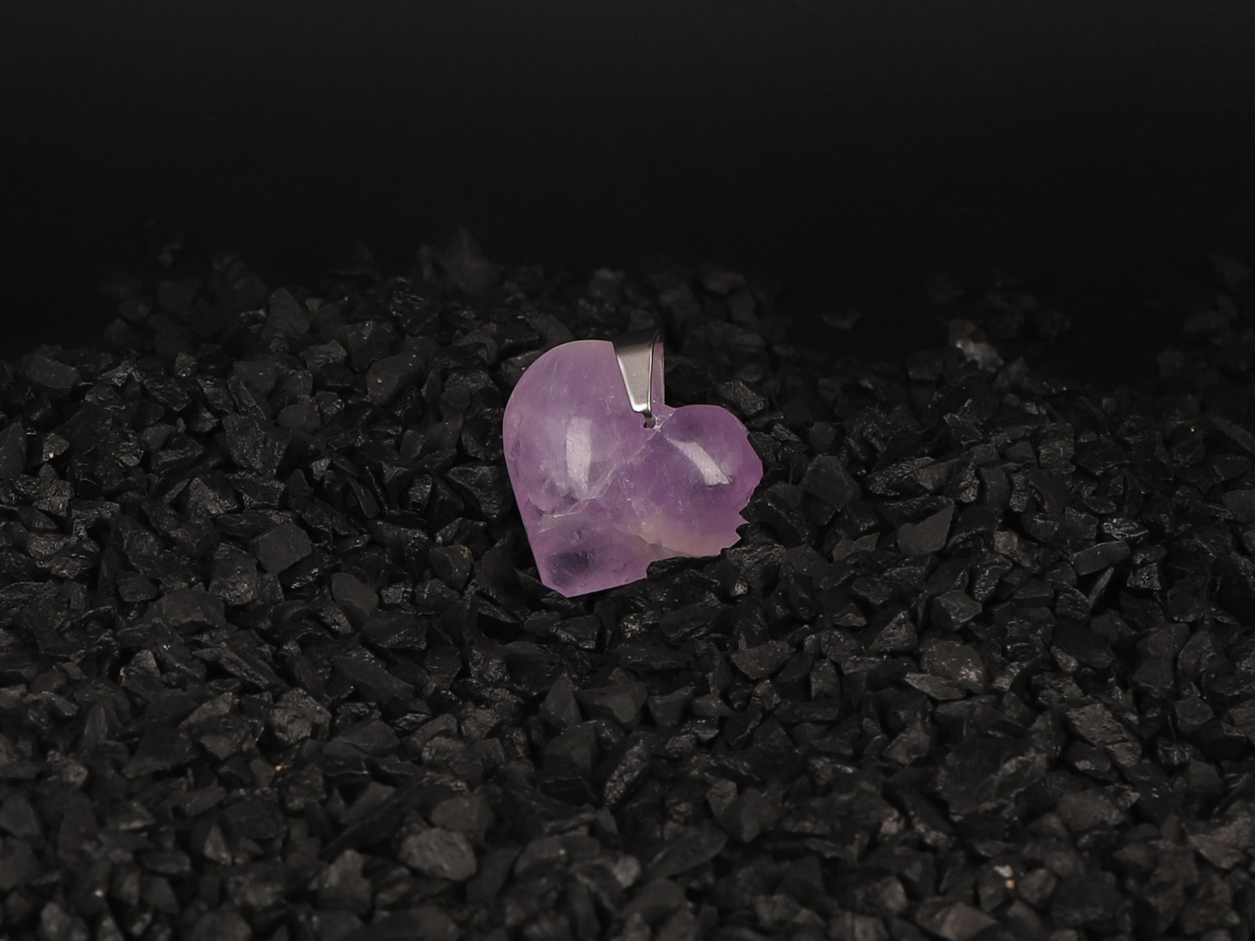 Pendentif coeur Améthyste 2