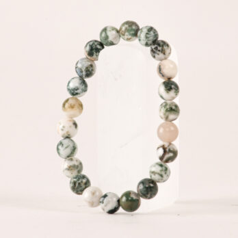 Bracelet Agate Arbre 'A' perles 8mm