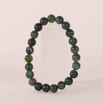 Bracelet Agate Mousse 'A' perles 8mm
