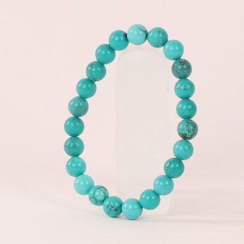 Bracelet Turquoise ‘A’ perles 8mm
