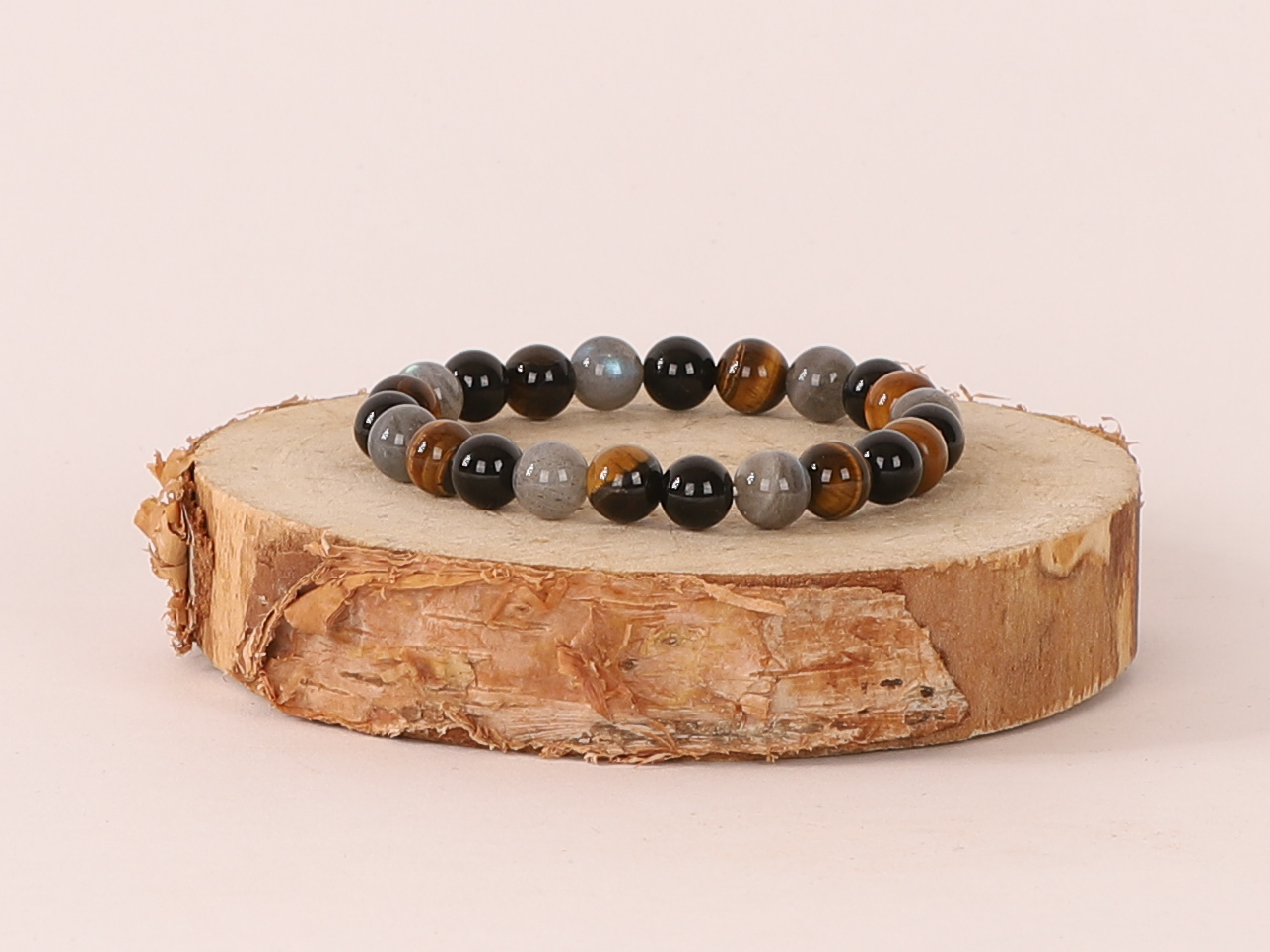 Bracelet Triple Protection Labradorite 'A' perles 8mm 2