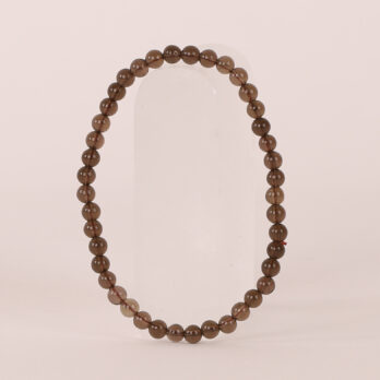 Bracelet Quartz Fumé 'A' perles 4mm