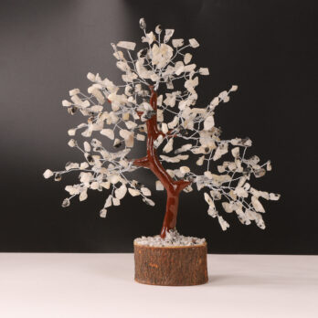 Arbre du Bonheur Pierre de Lune blanche 25cm
