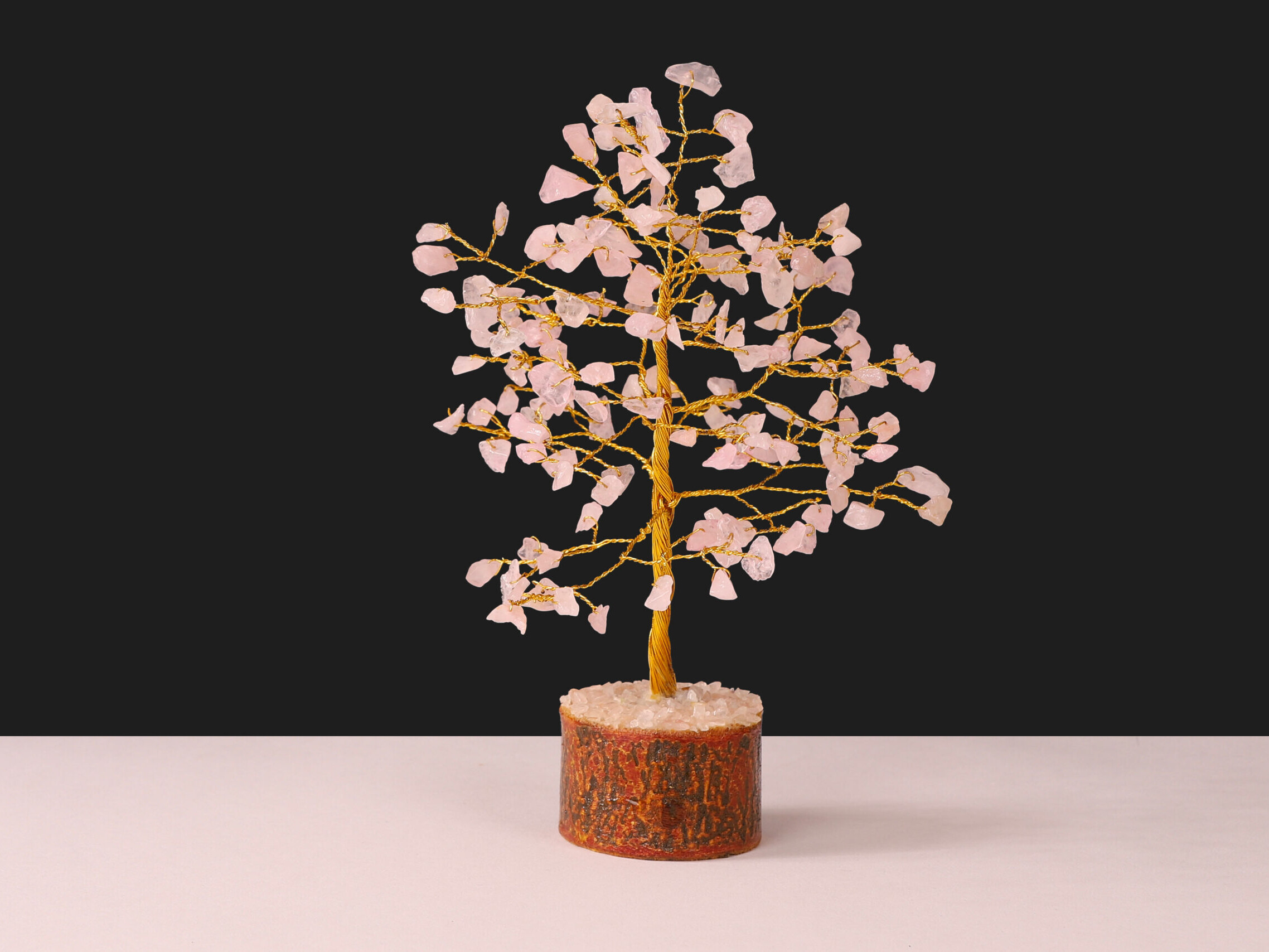 Arbre du Bonheur Quartz Rose 19 cm