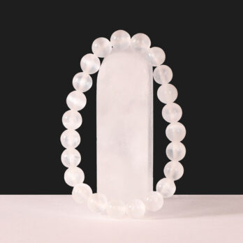 Bracelet Sélénite 'AA' perles de 8mm