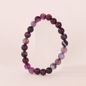 Bracelet Agate Violette 'A' perles 8mm