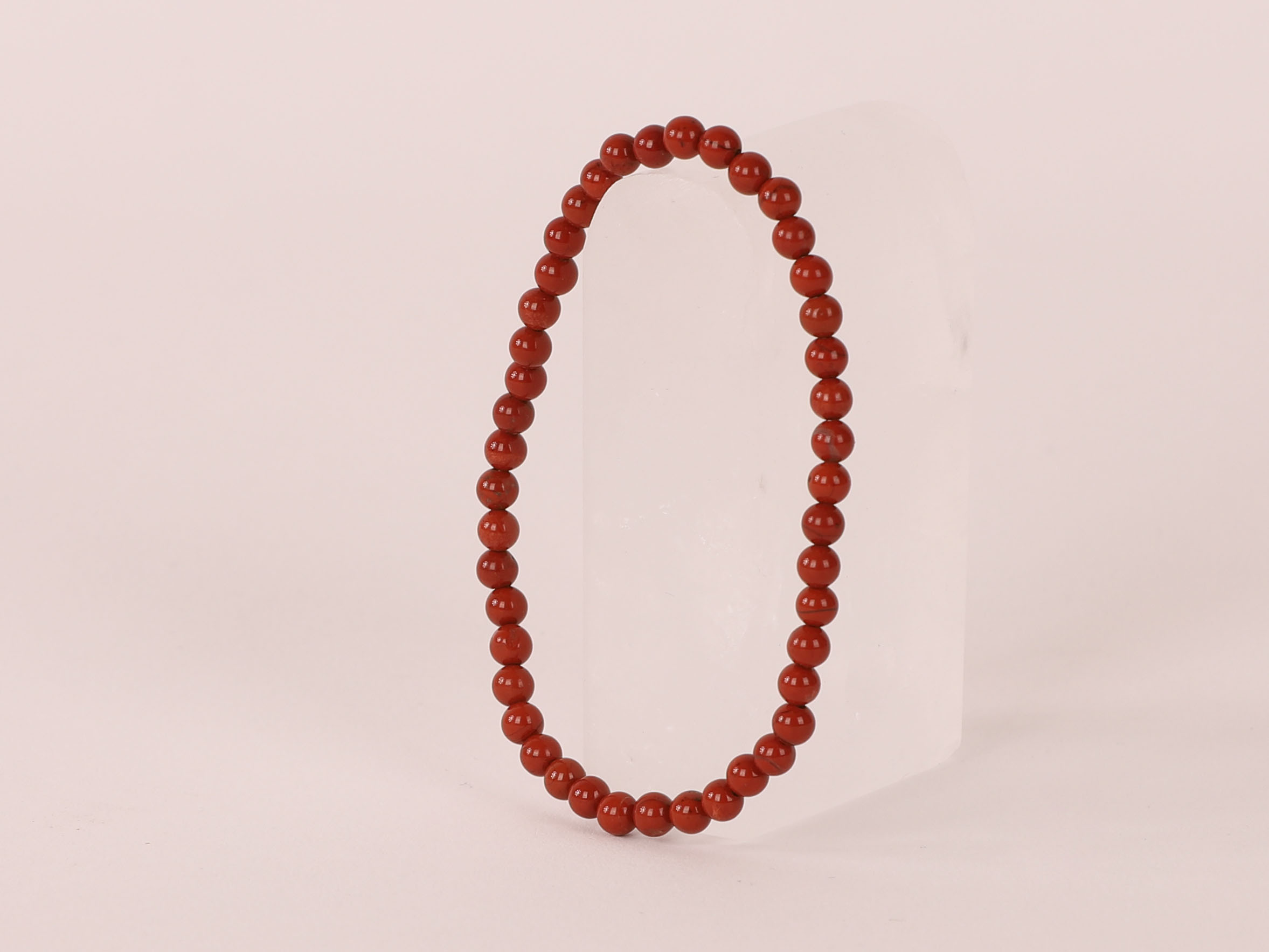 Bracelet Jaspe Rouge 'A' perles 4mm 21 Bracelet Jaspe Rouge 'A' perles 4mm