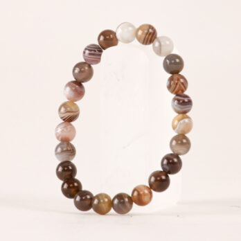 Bracelet Agate Botswana 'A' perles 8mm