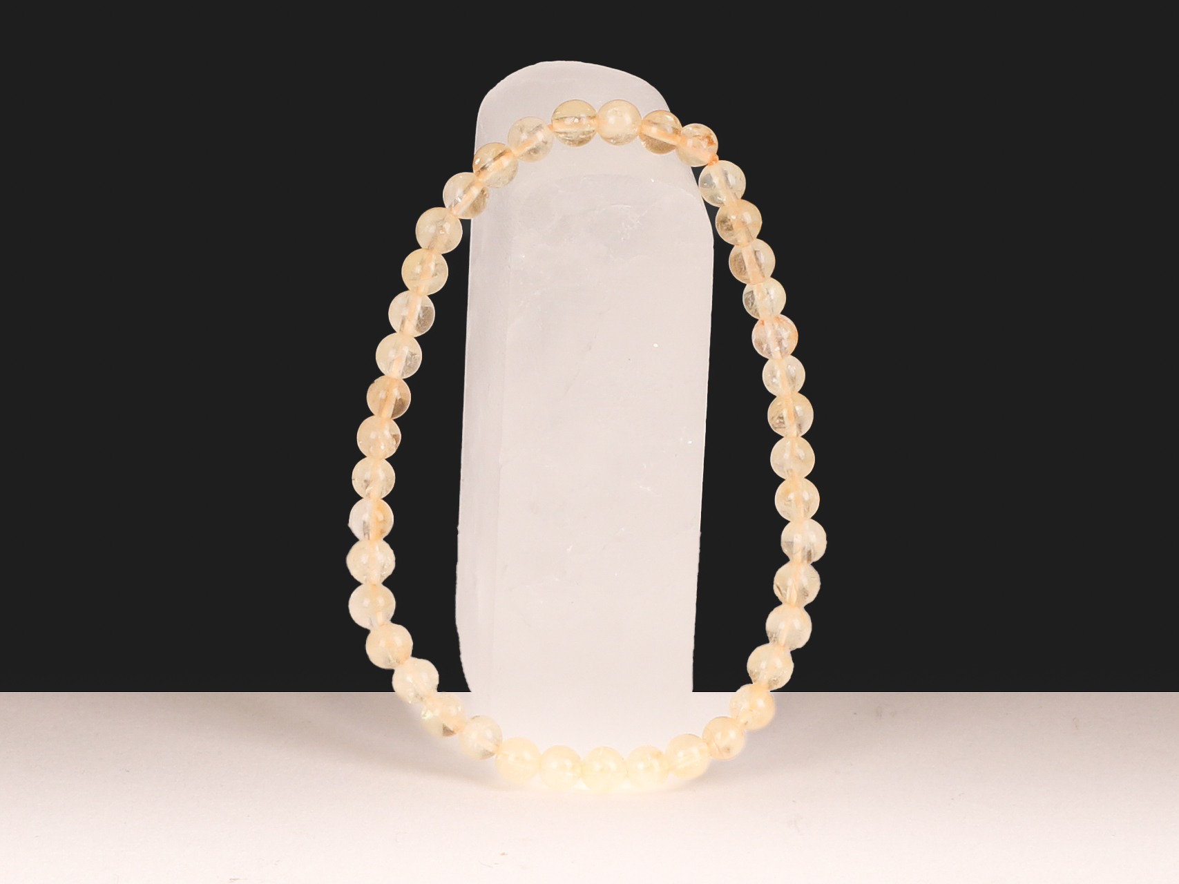 Bracelet Citrine naturelle 'A' perles 4mm