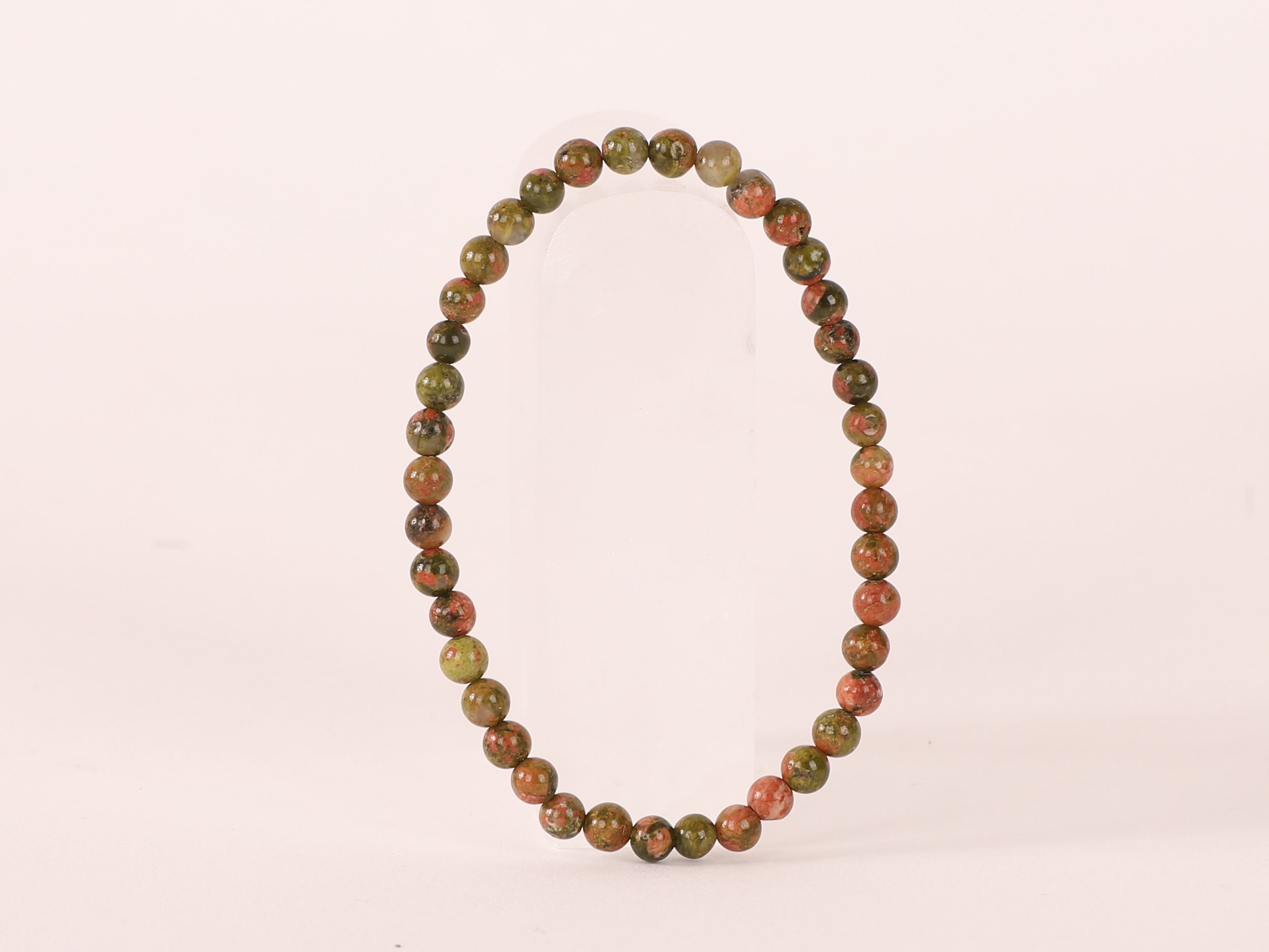 Bracelet Unakite perles 4mm