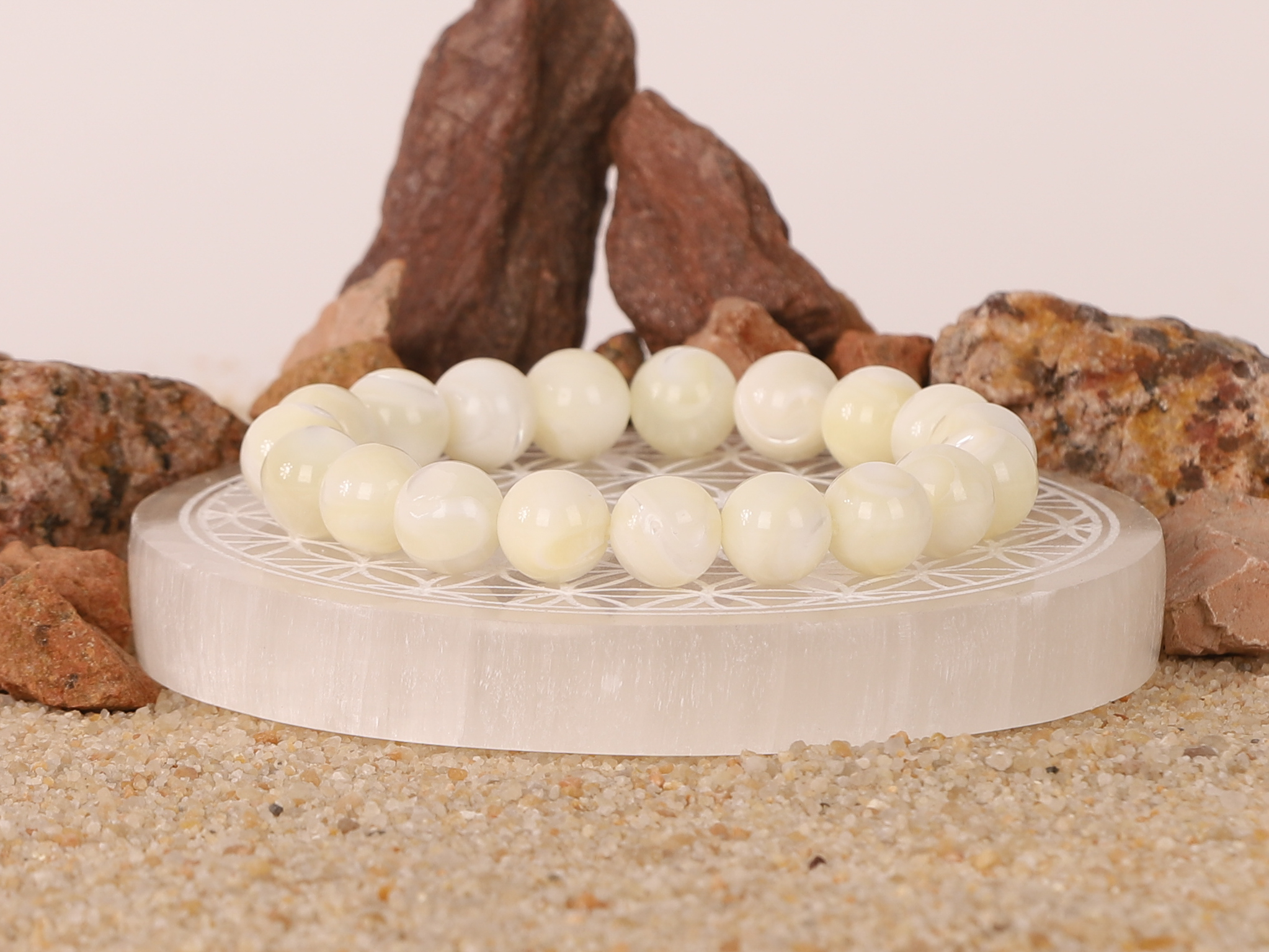 Bracelet Nacre Naturelle 'A' perles 8mm 3