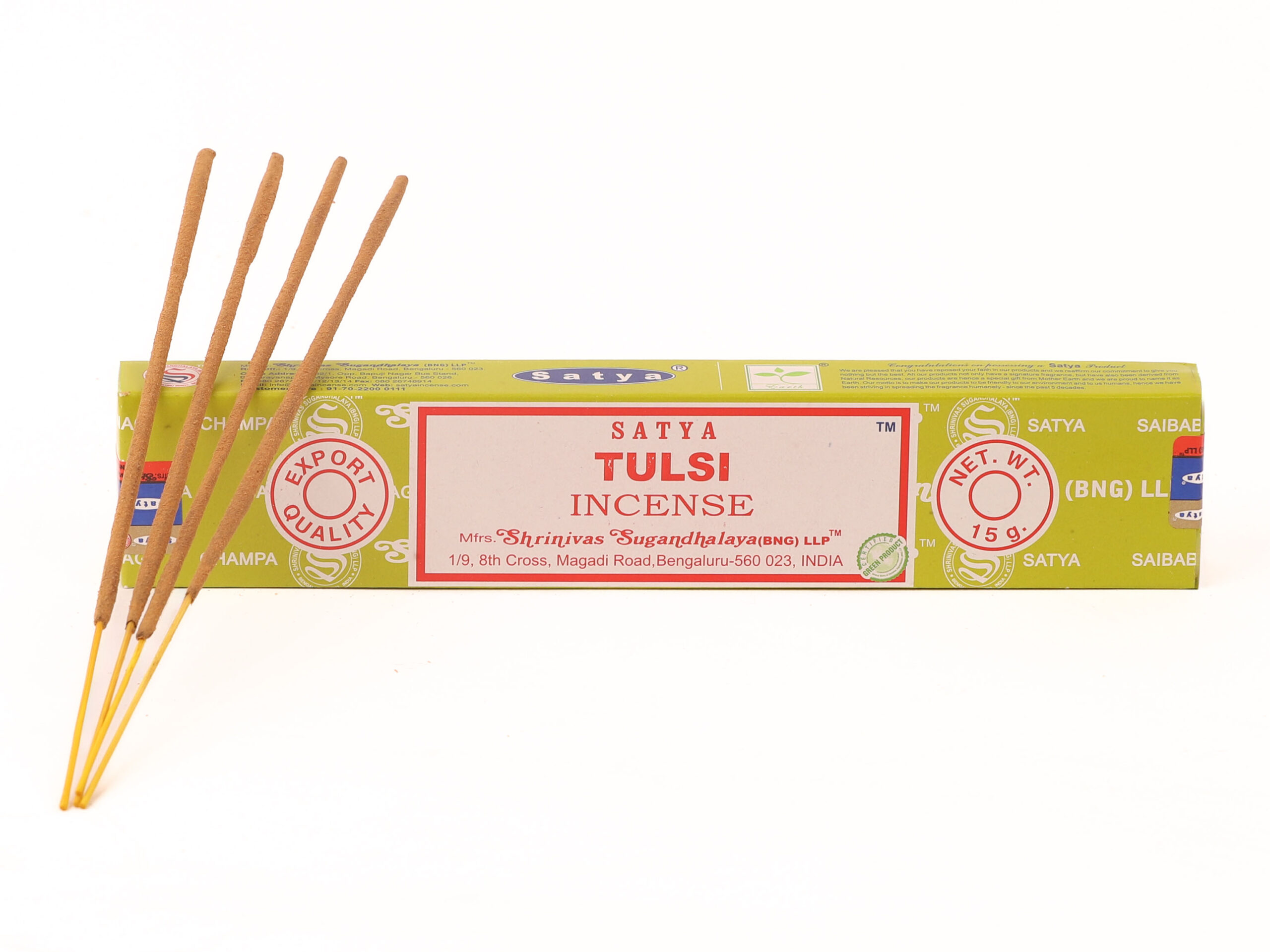 Lot de 5 encens Satya Tulsi en bâtons 1 Lot de 5 encens Satya Tulsi en bâtons