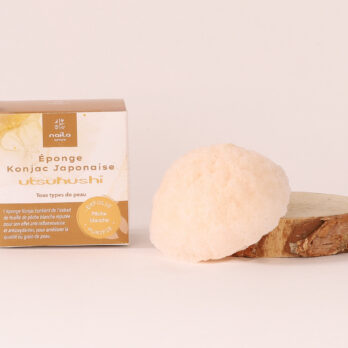 Lot de 3 éponges Konjac japonaise utsukushï pêche blanche