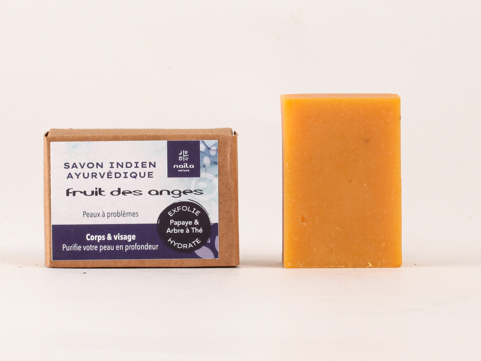 Lot de 2 savons Ayurvédiques Papaye & Arbre à thé "Fruit des Anges" 10 Lot de 2 savons Ayurvédiques Papaye & Arbre à thé
