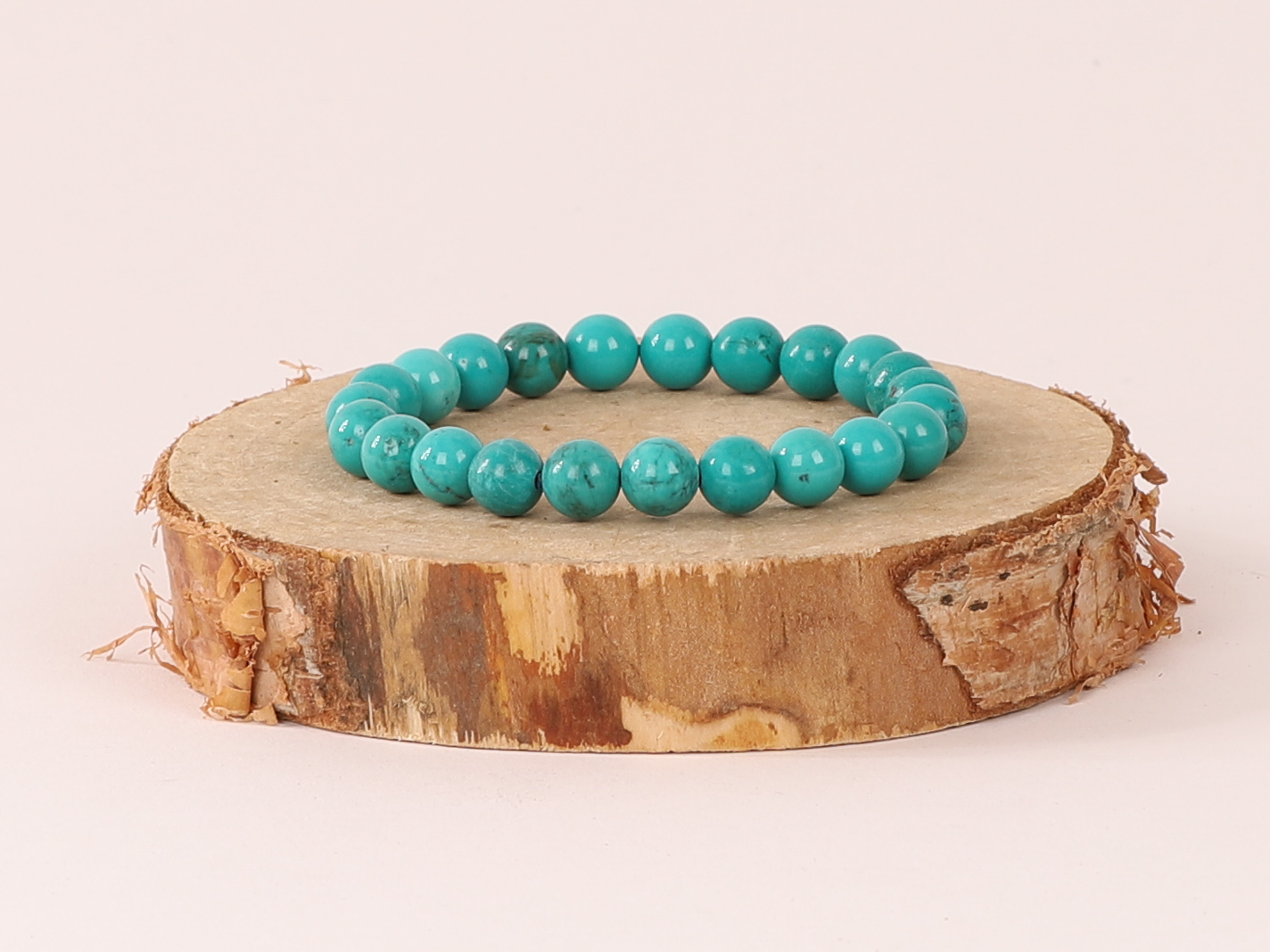 Bracelet Turquoise ‘A’ perles 8mm 2