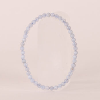 Bracelet Calcédoine Bleue 'AA' perles 4mm