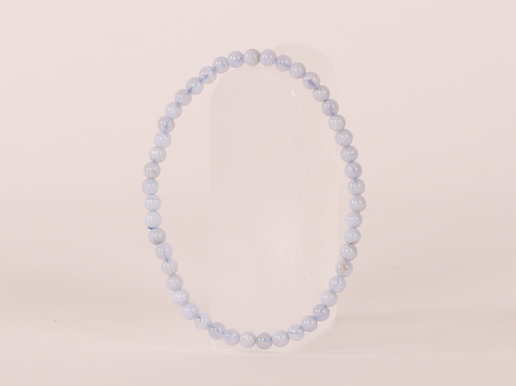 Bracelet Calcédoine Bleue 'AA' perles 4mm